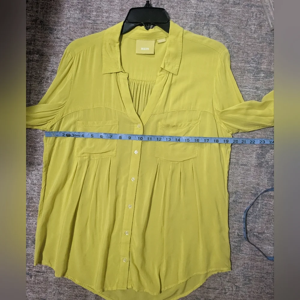 Maeve yellow M long sleeve tunic button up oversized - Picture 9 of 10